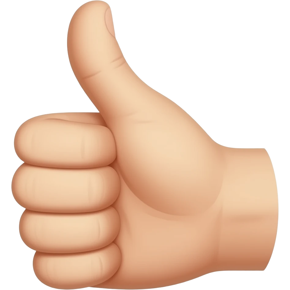 thumb emoji with the thum bent at the first knuckle 90 degrees not upright emoji