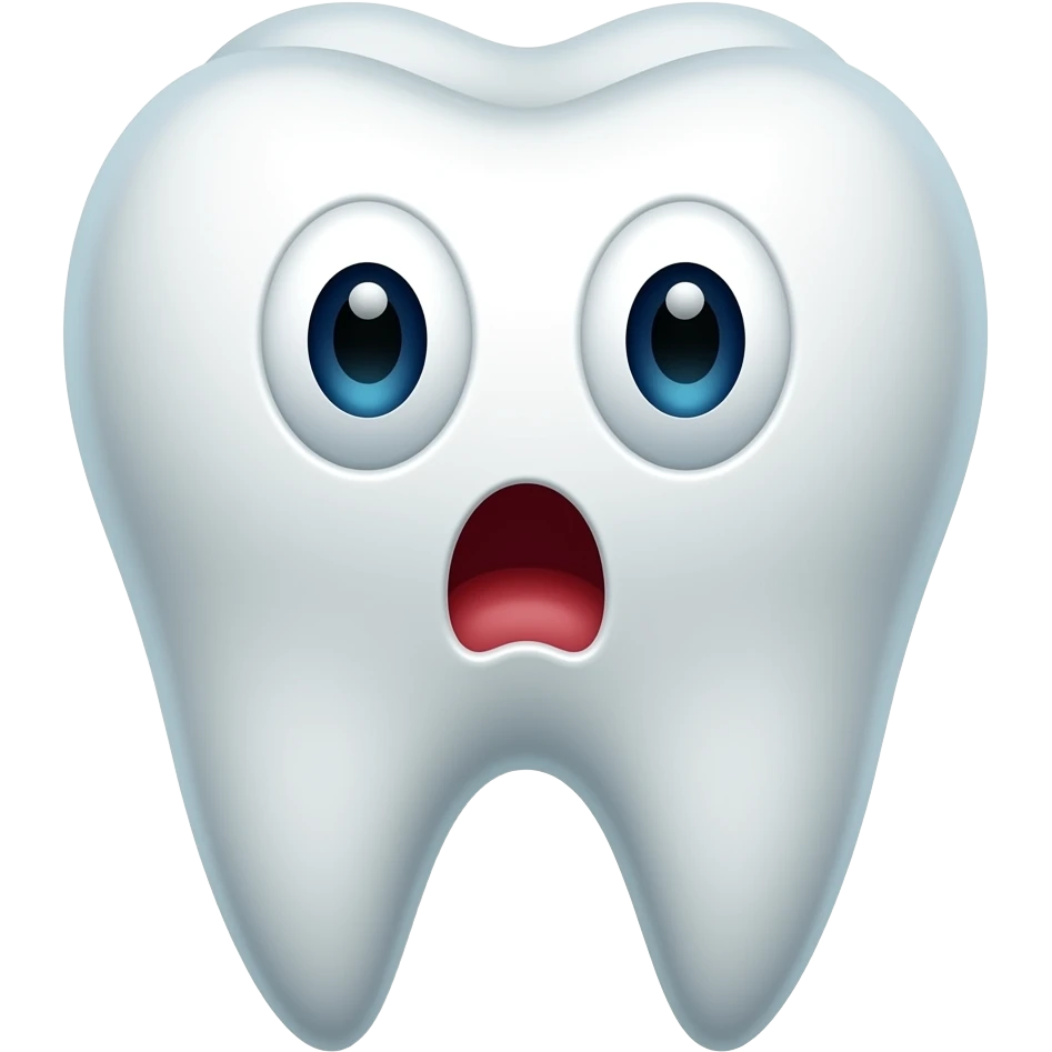 Shocked tooth emoji