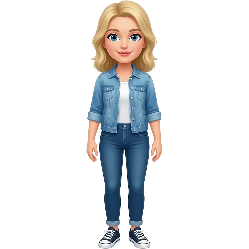white woman with blonde hair. full body standing up emoji