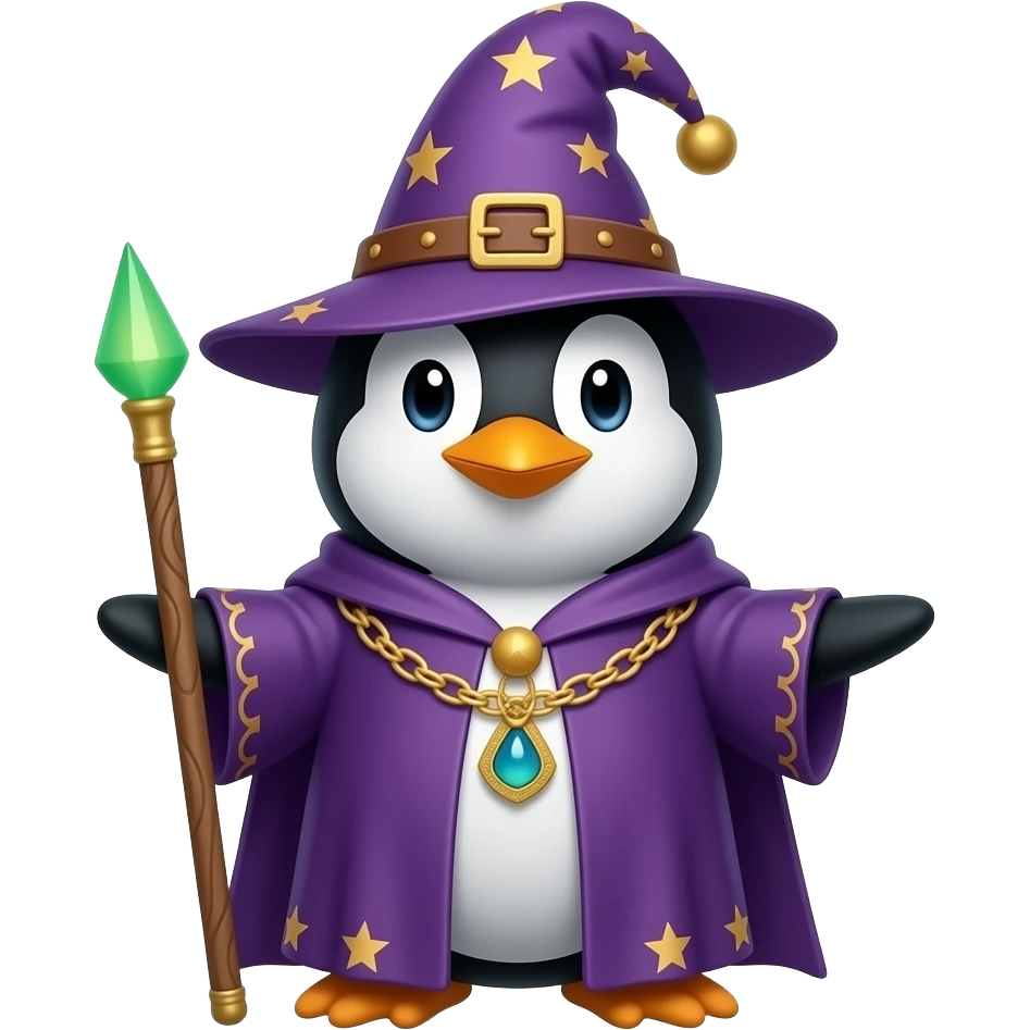 Penguin Wizard emoji