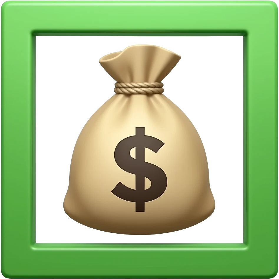 money bag inside a green frame emoji | AI Emoji Generator