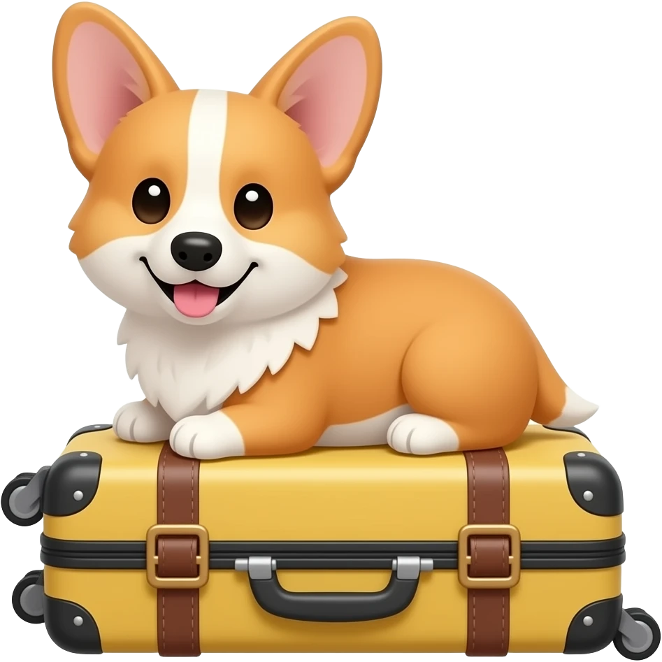 cute corgi on a suitcase emoji