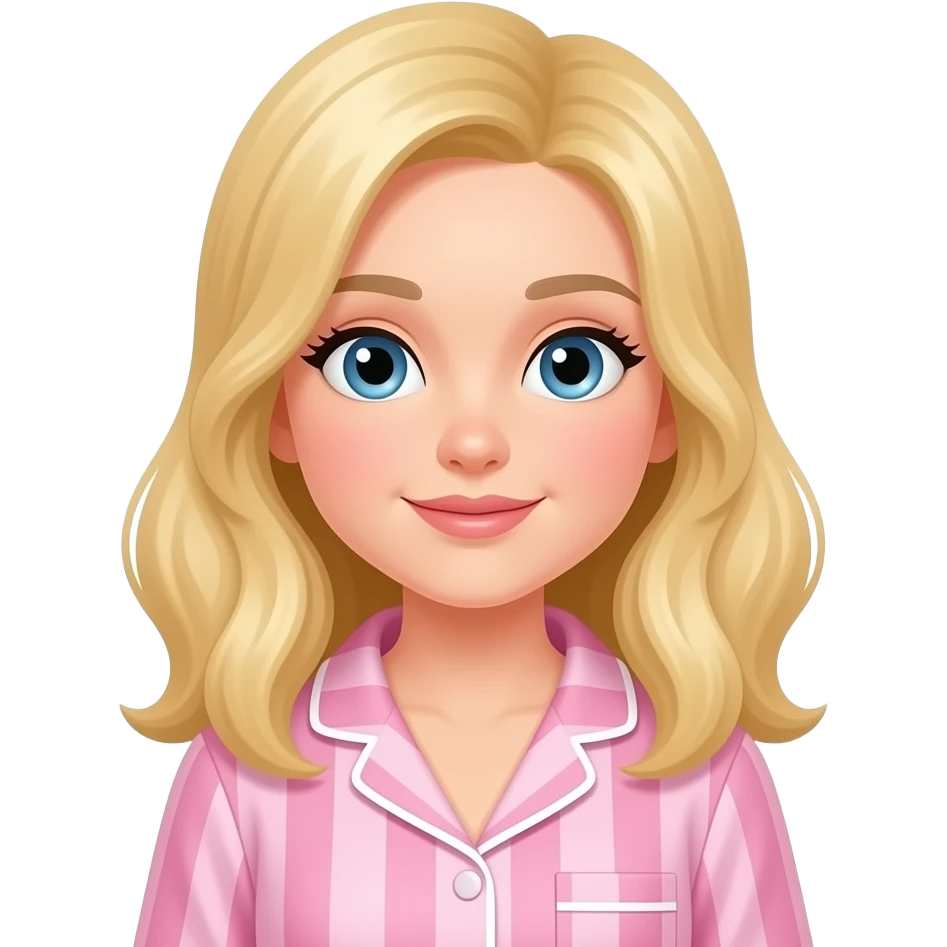 Blonde girl in pink pyjamas emoji