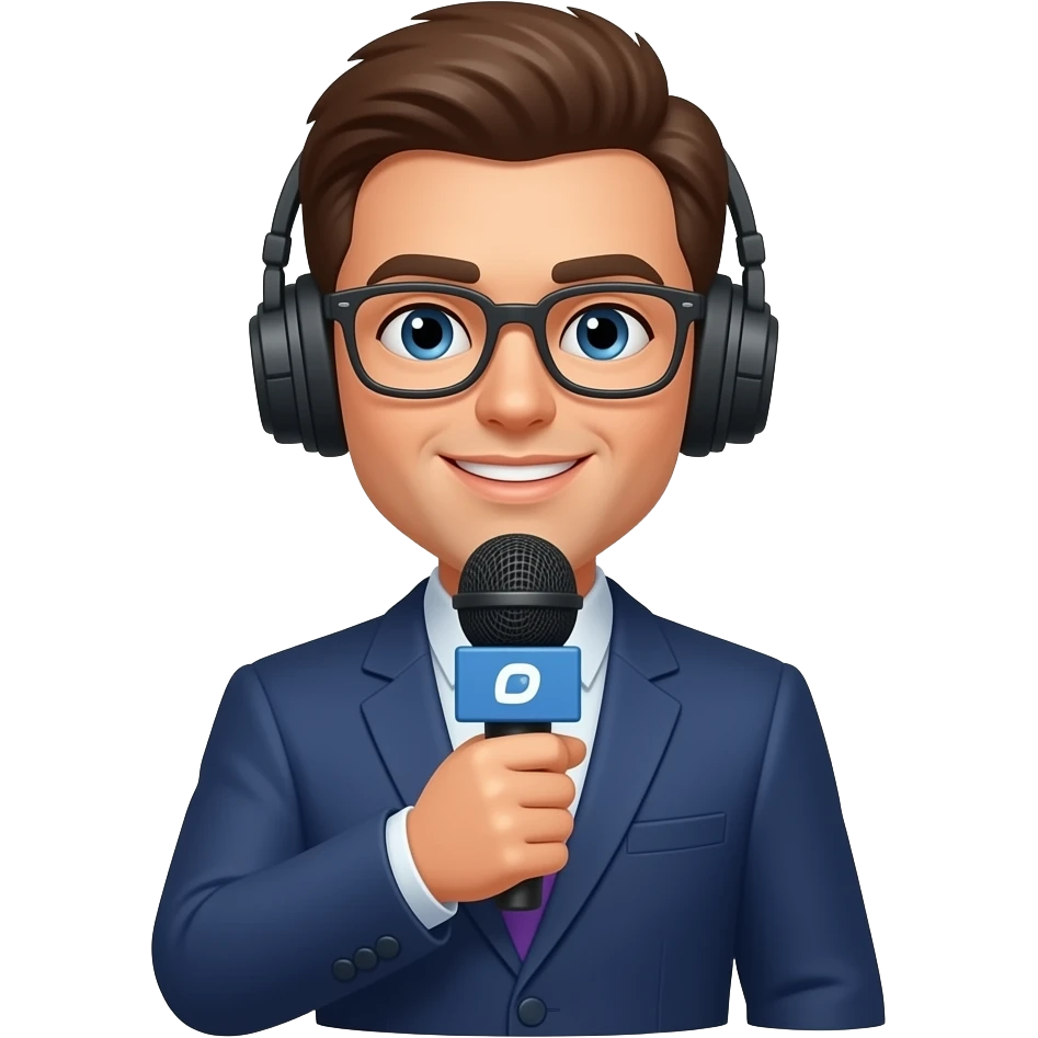 Reporter with Microphone emoji