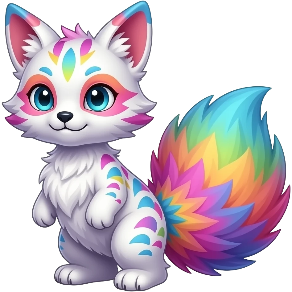 Feral Rare Fantasy vibrant colorful tropical cute, kawaii, cool, Spectrobes-species by LiLaiRa emoji