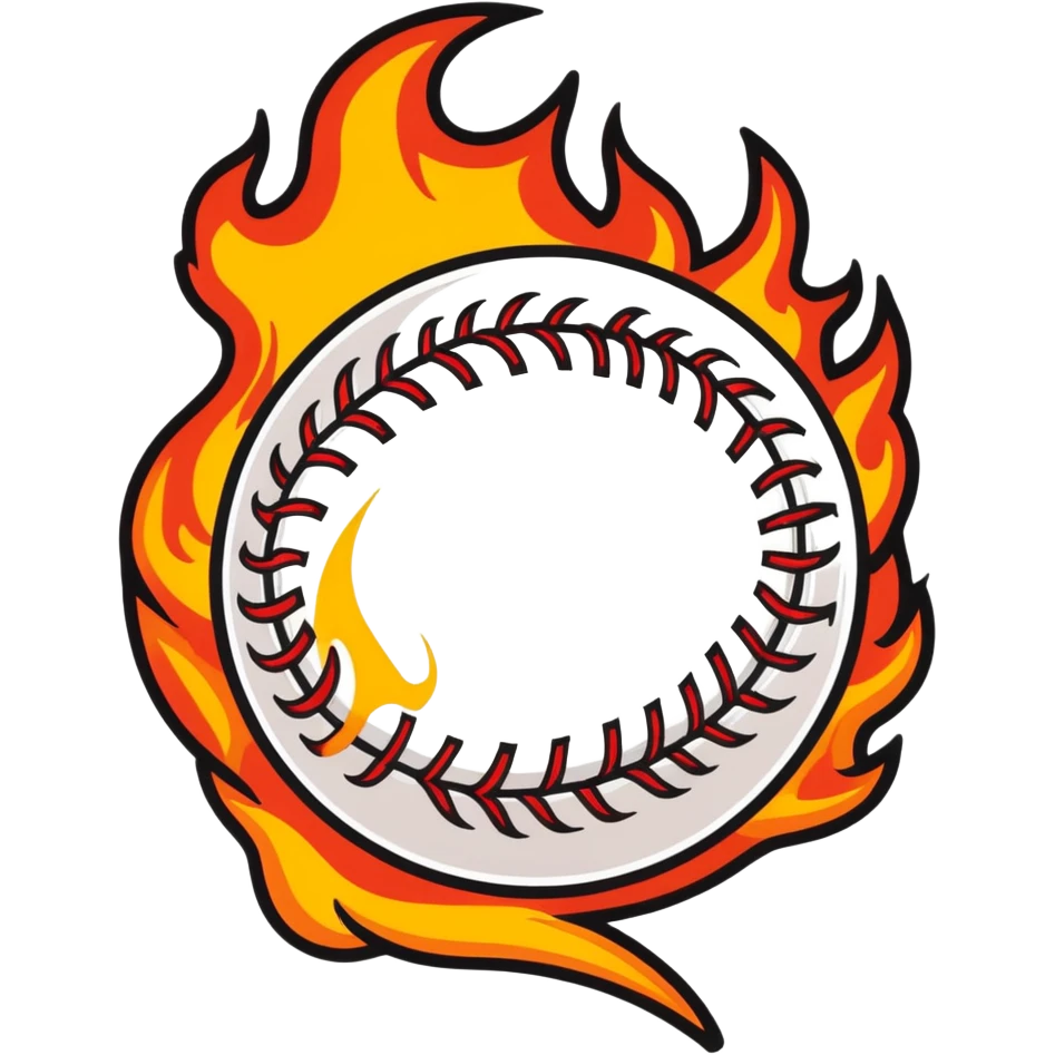 Softball on fire emoji
