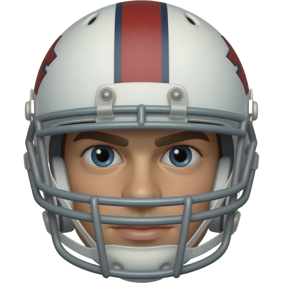 crea un emoji de un jugador de americano con casco blanco y detalles en rojo emoji