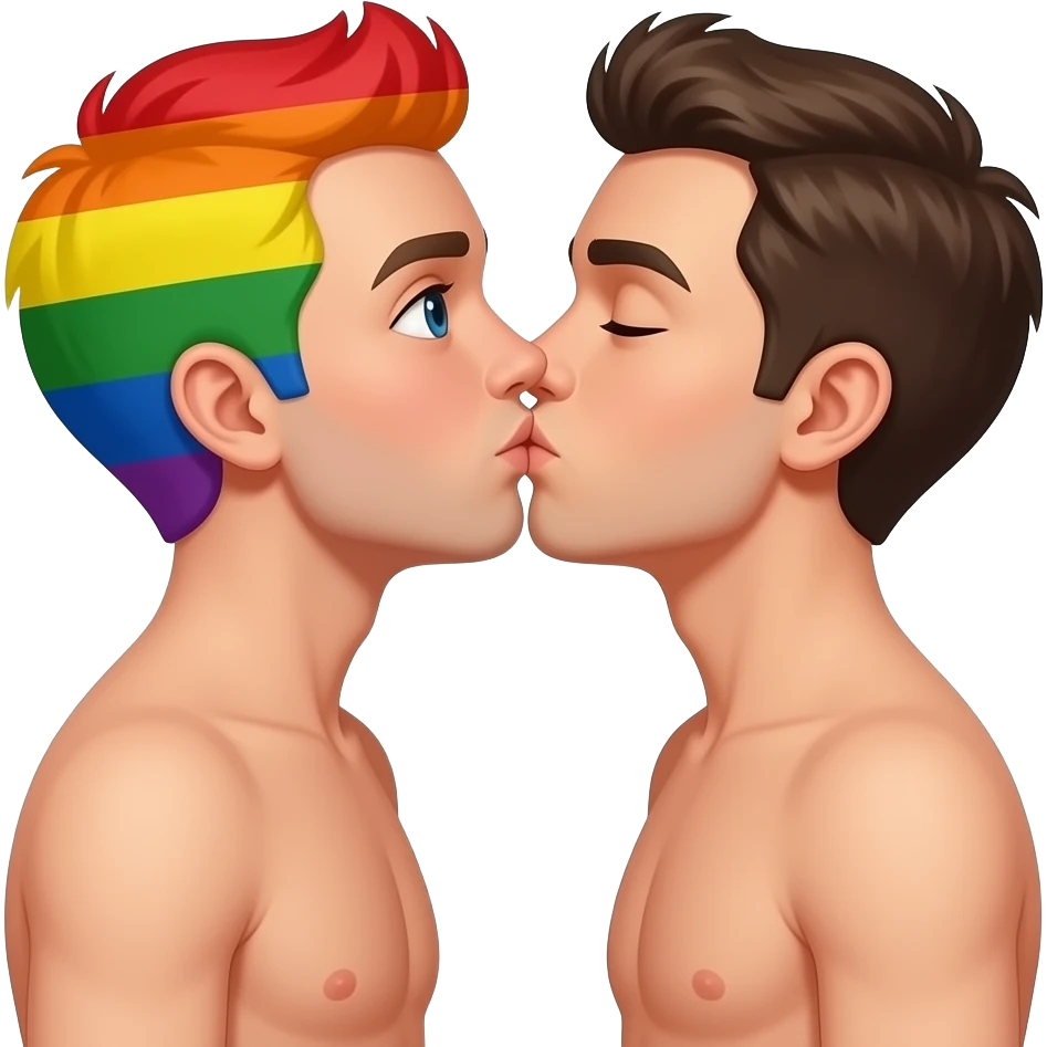 2 lgbt naked at french kiss emoji
