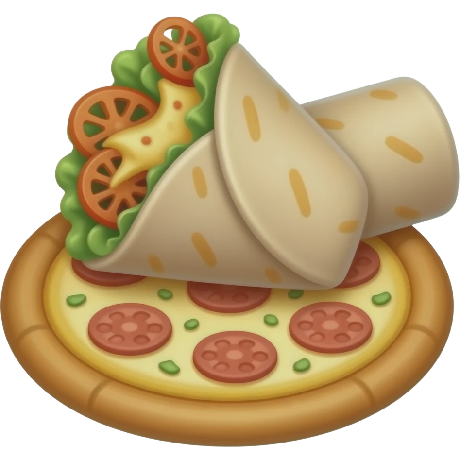 Pizza with a shawarma on top emoji