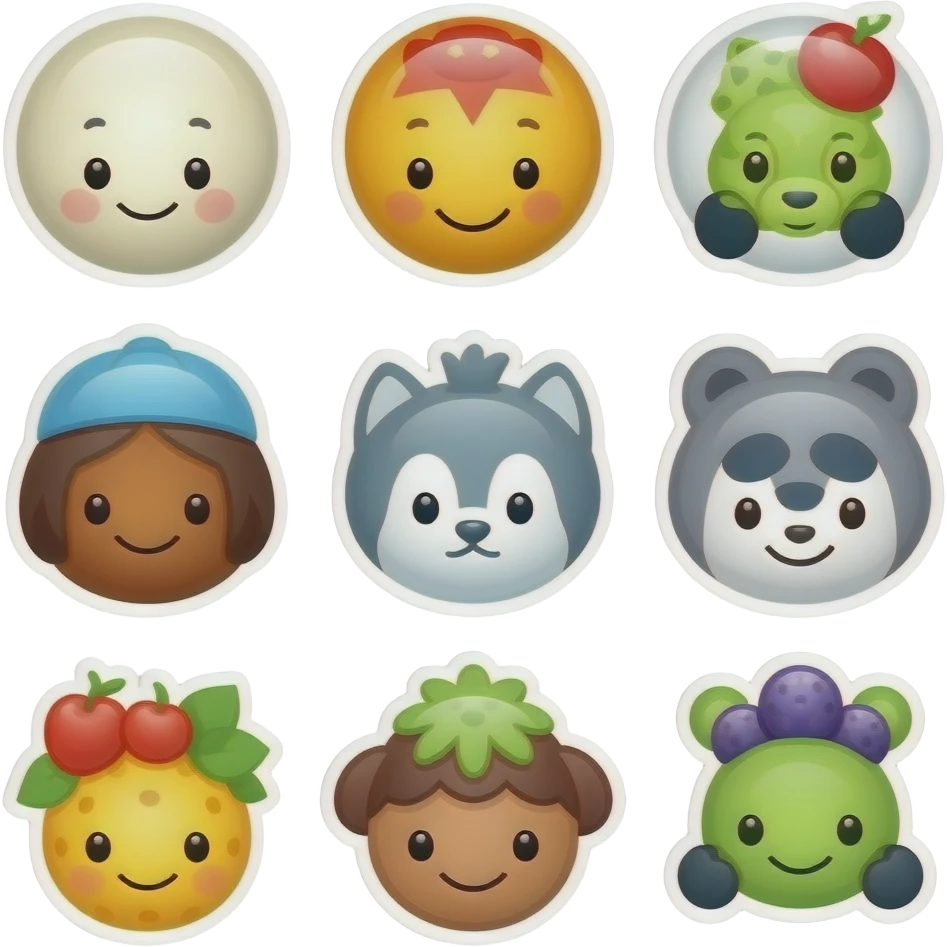 Más stickers haci emoji