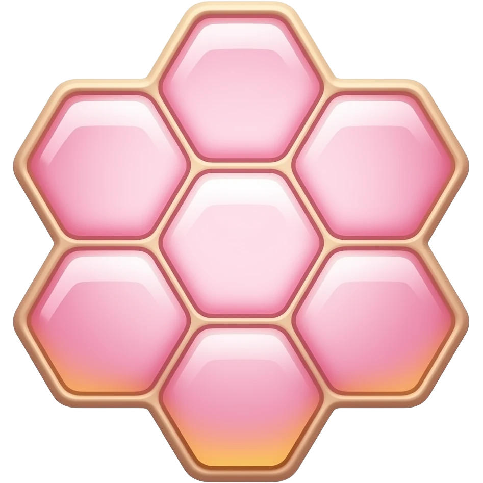 cute light pink hexagonal honeycomb shape emoji
