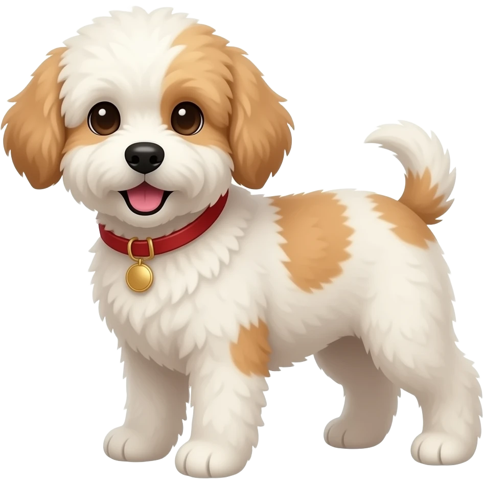 cavapoo with short eat emoji