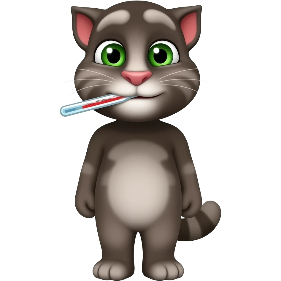 صد تاTalking Tomبا دماسنج در دهانش emoji