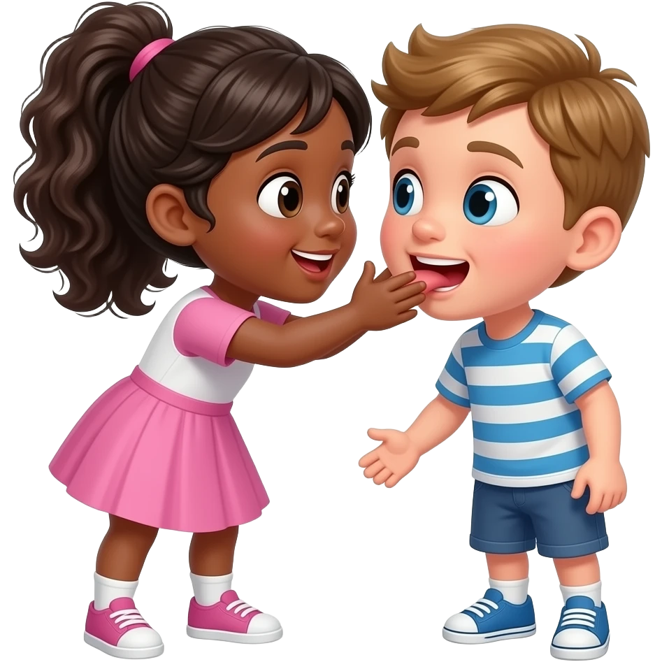 Black girl shoving a boy in her mouth emoji
