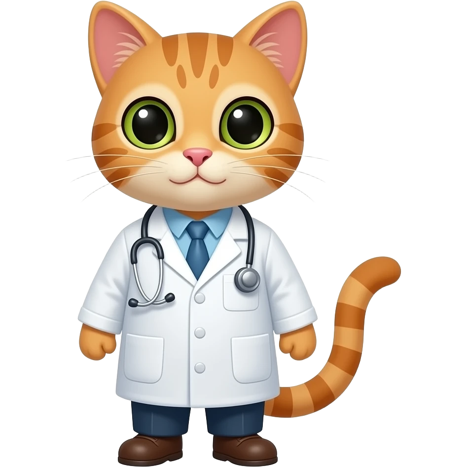 Cat Wearing labcoat emoji