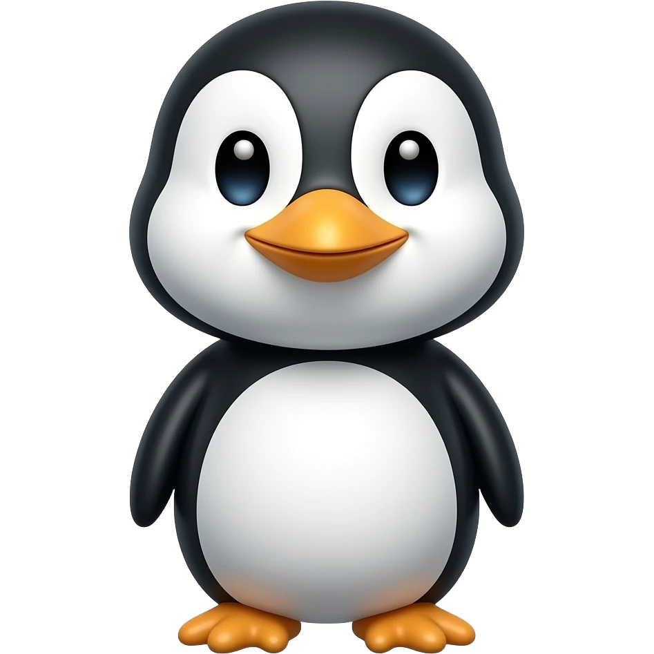 A Penguin with a big head emoji