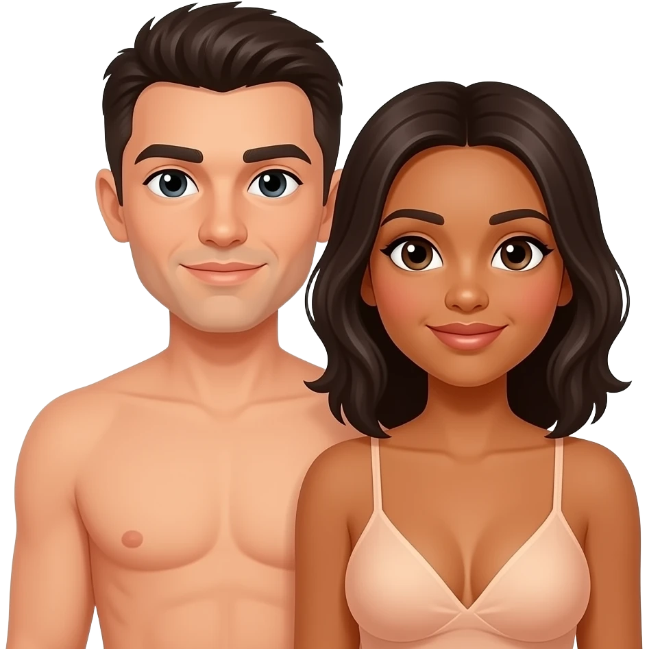 Interracial nude couple emoji