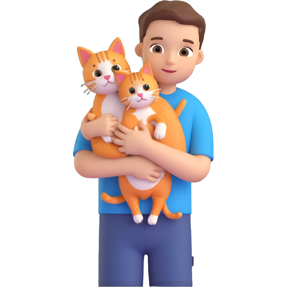 boy with cat  emoji