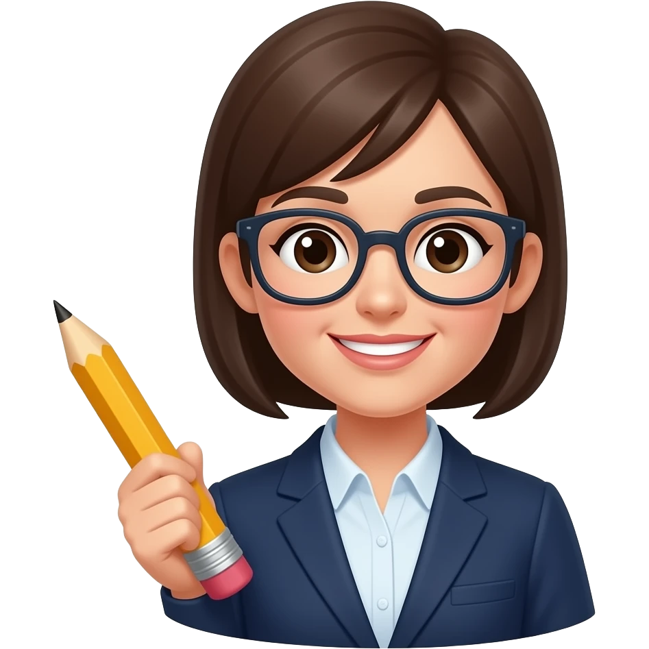 Женщина учитель с карандашом emoji