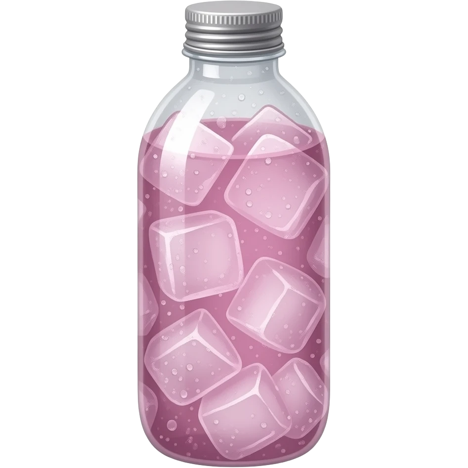 Refreching ice cold cute water bottle pink emoji