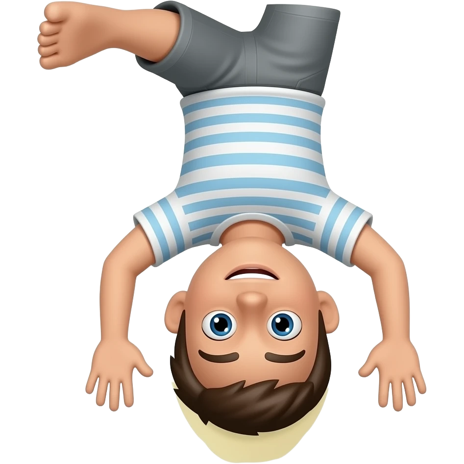 мне надо создать emoji Flippet например человек с перевёрнутых вниз а нога на верх 

prompt for emojis.com emoji