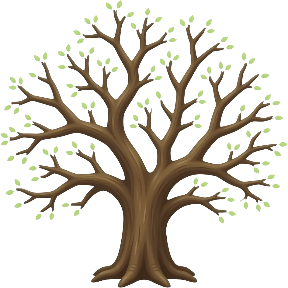 medium apple tree, sparse branches, no fruit emoji