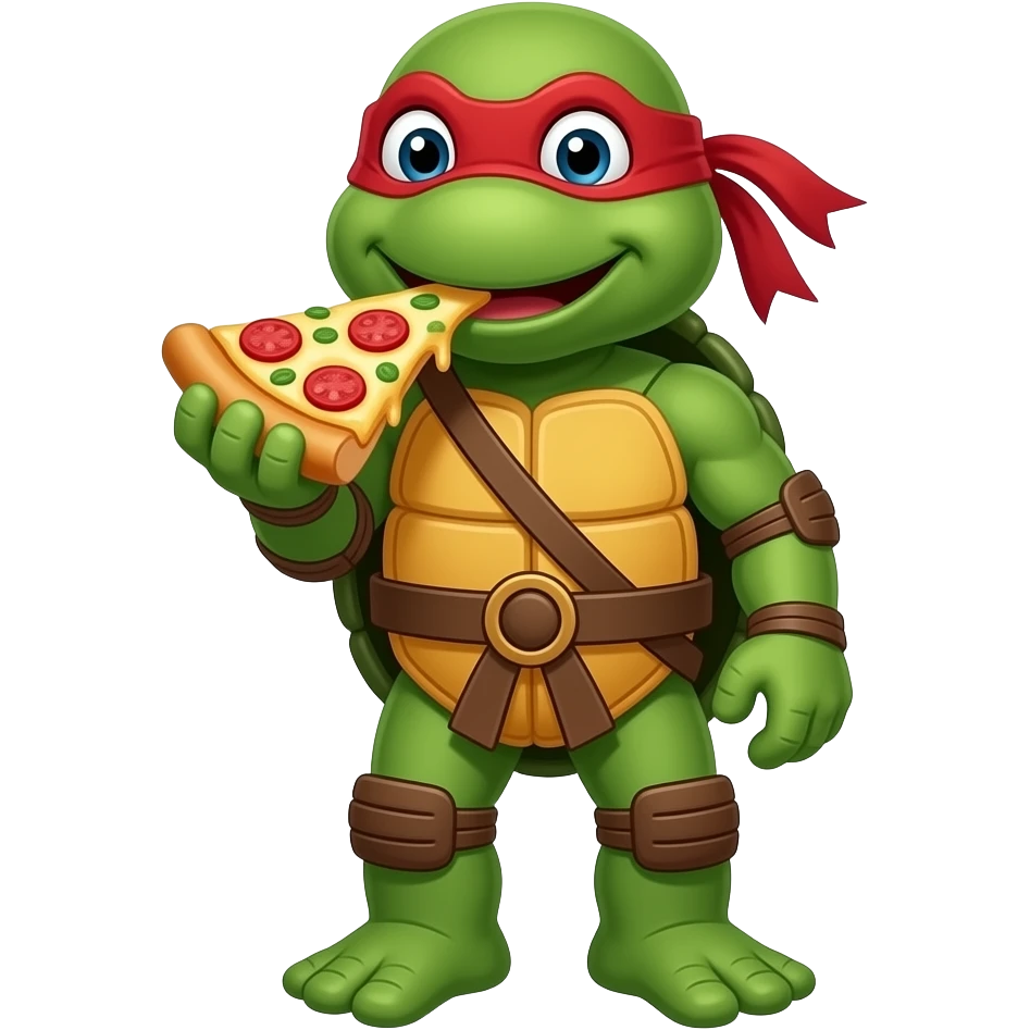 Ninja turtle eating pizza emoji