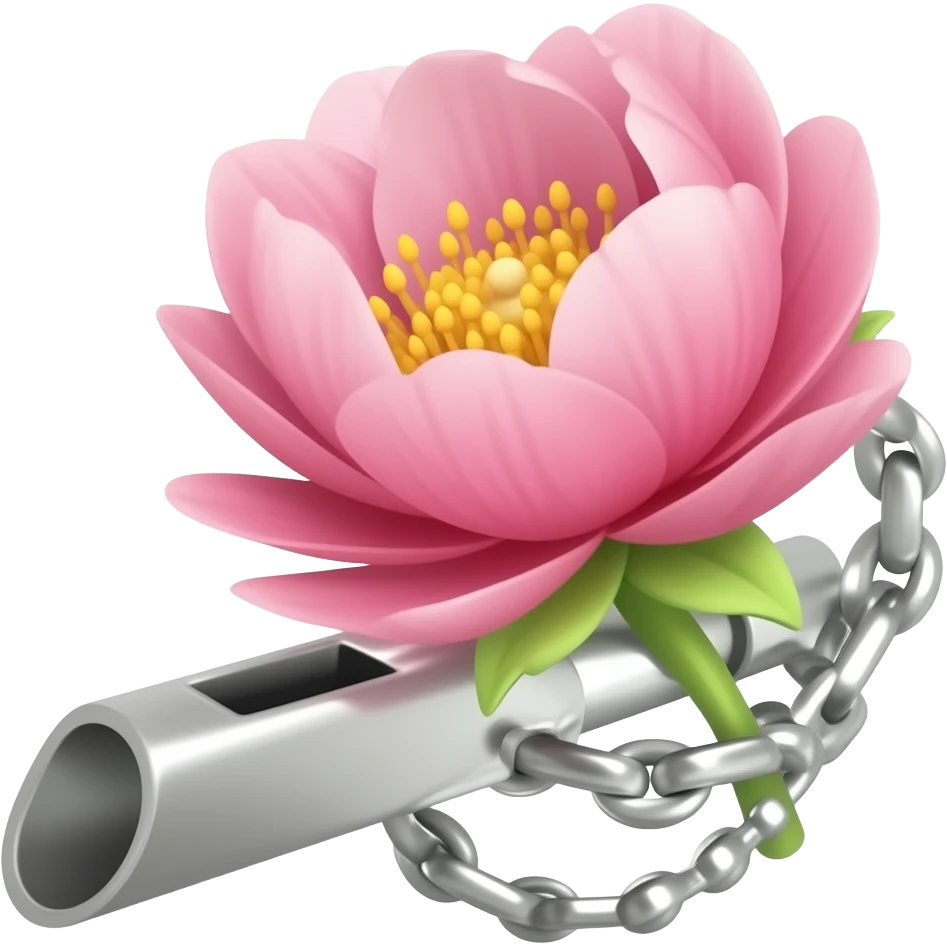 Flowers from whistle occurrence emoji