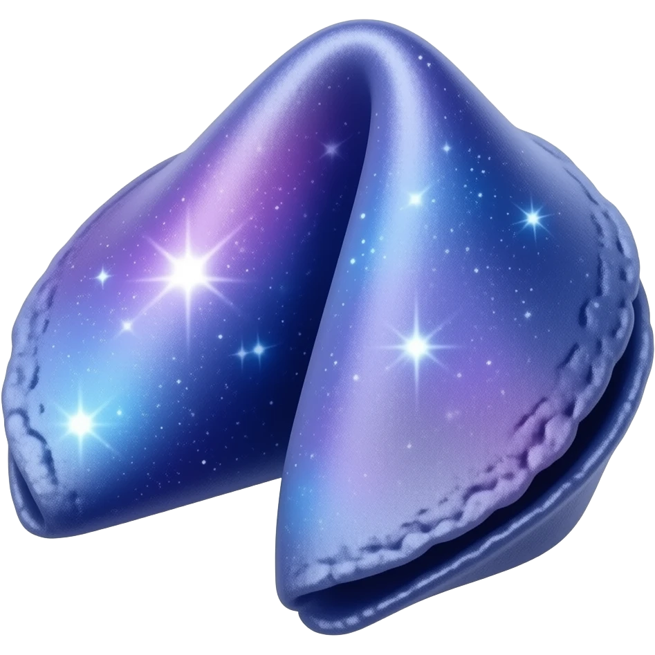 Purple and blue galaxy fortune cookie emoji | AI Emoji Generator