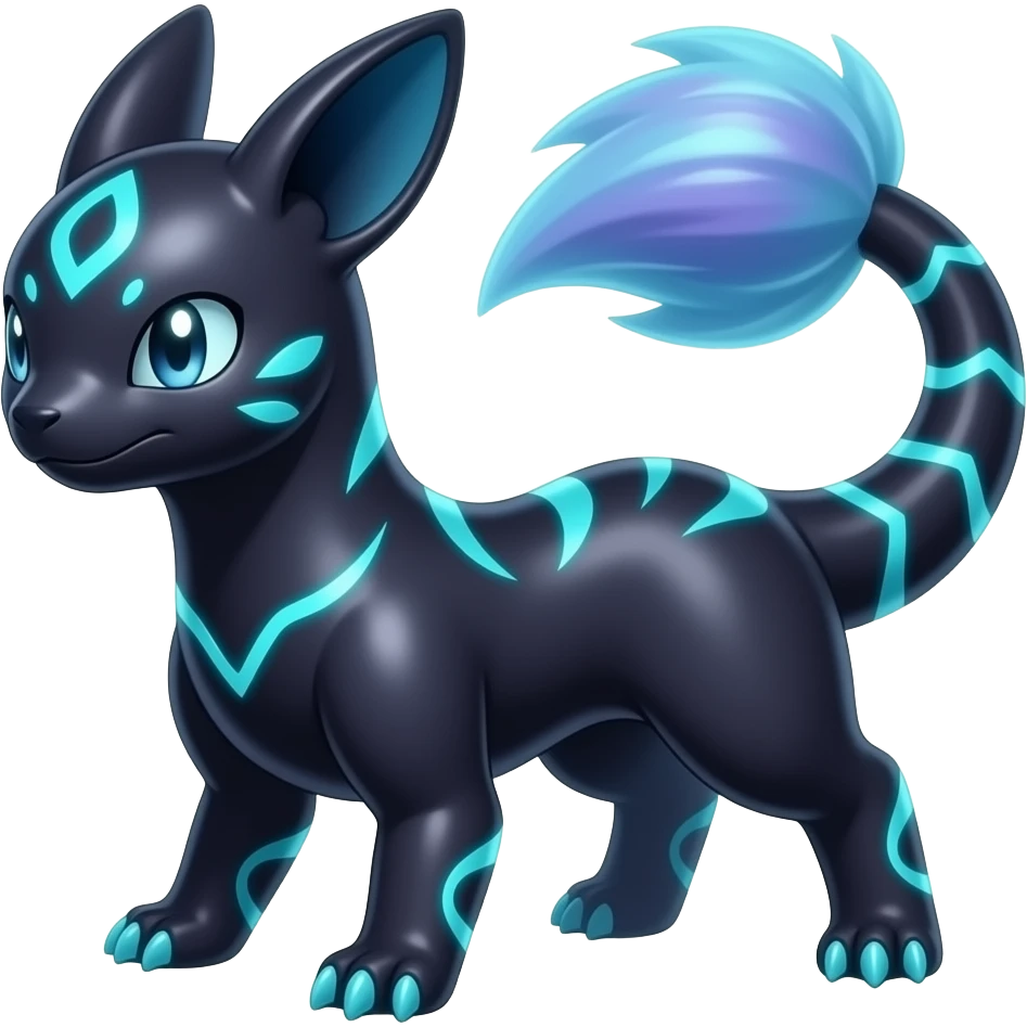 Shiny dark Dusky Neon-glowing bioluminescent edgy cool Salandit-Salamence-Ekans-Seviper-Salazzle-Fakemon-hybrid emoji