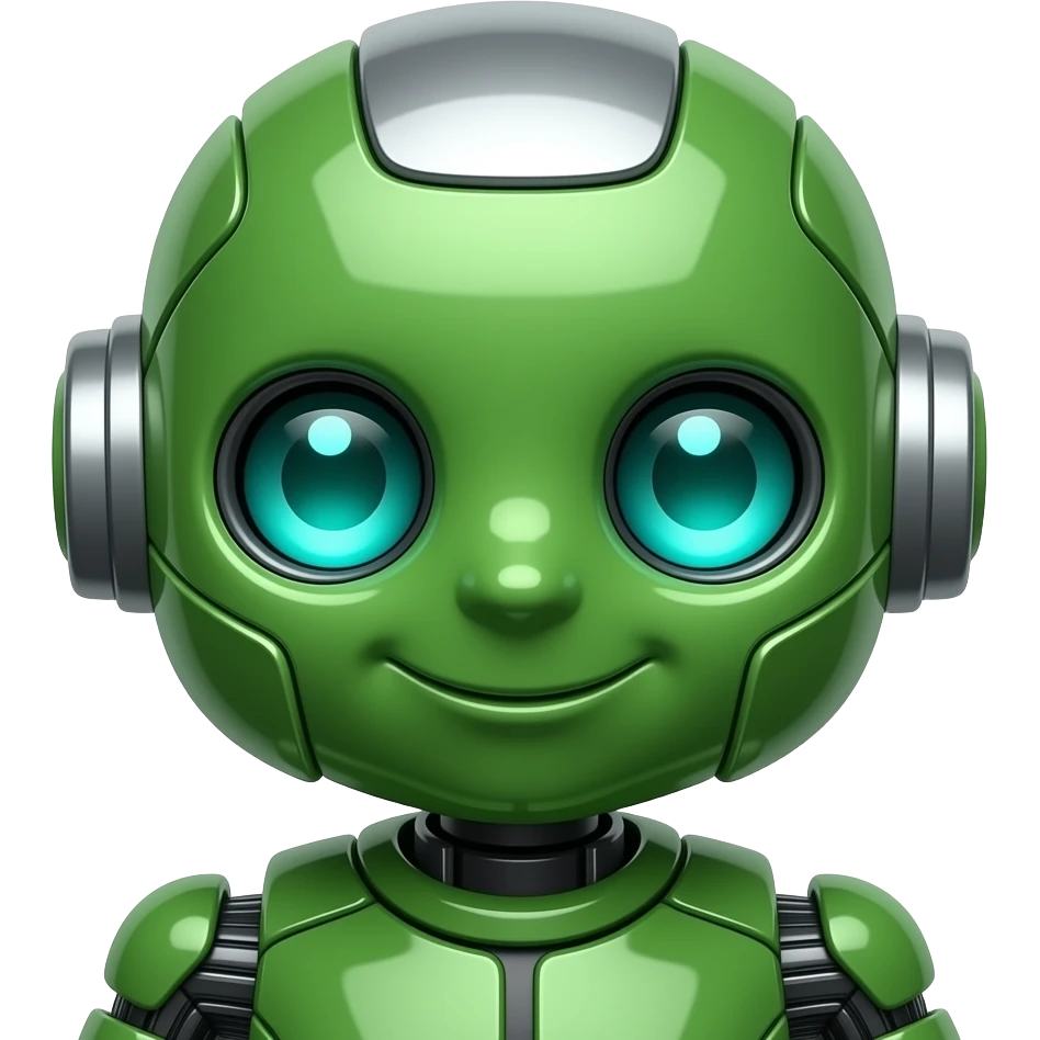 cute green android emoji