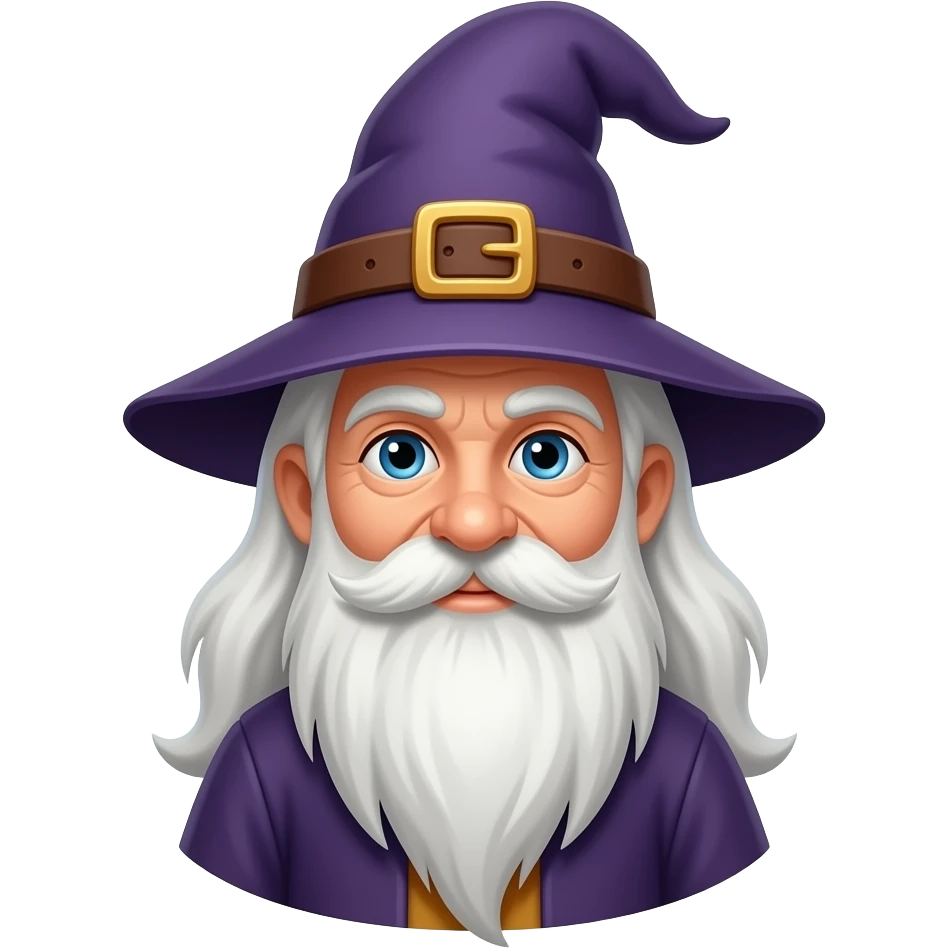 a medium shot of old wizard with hat emoji