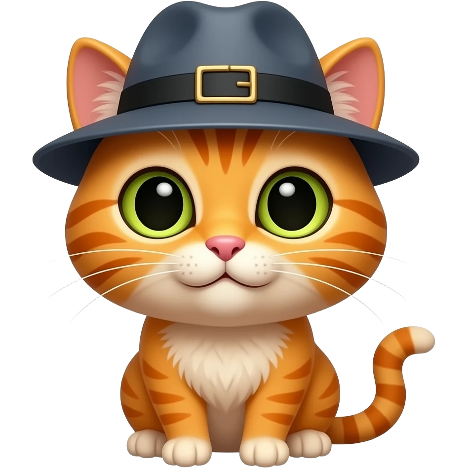 orange Cat wearing hat, upper body emoji