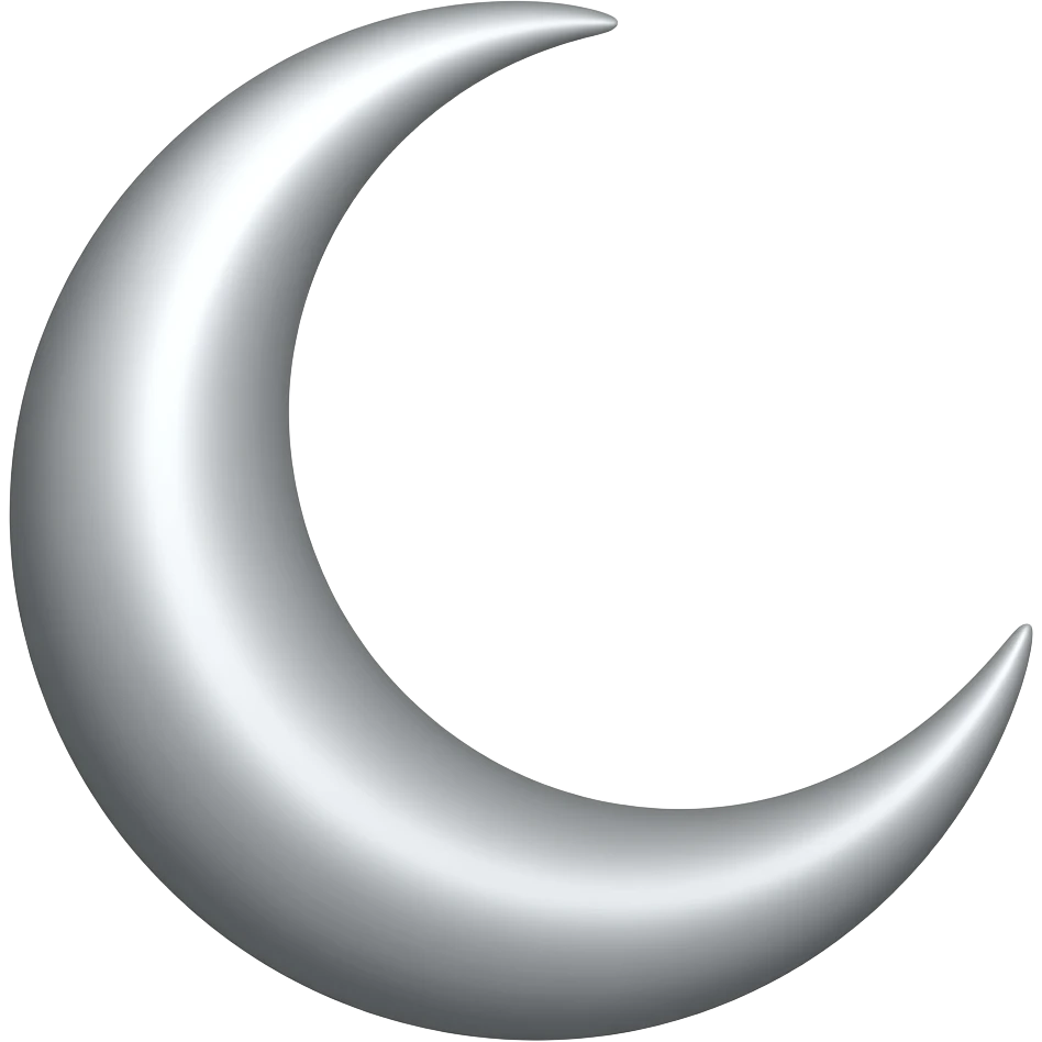 silver colored crescent moon emoji