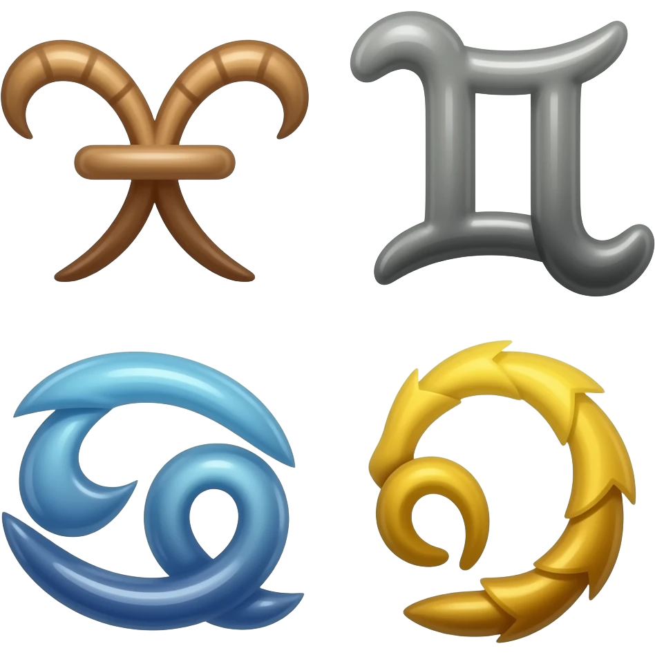 ♈-♉-♊-♋-♌ emoji