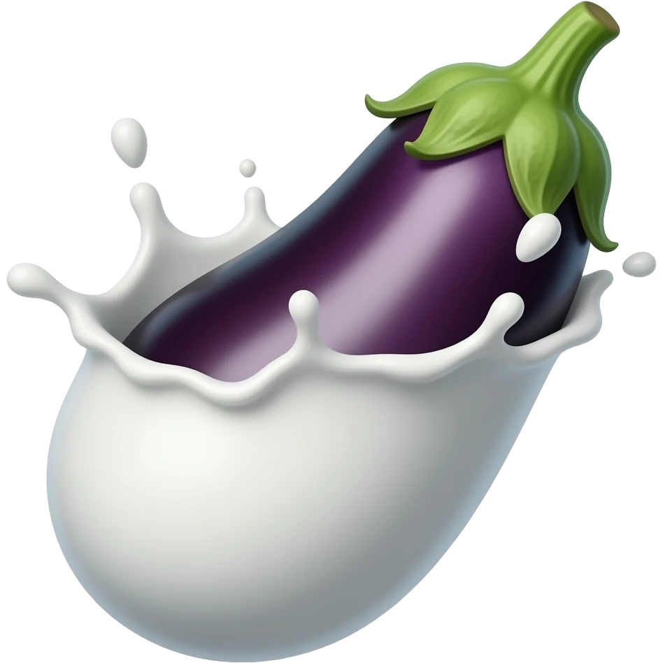 Berenjena salpicando leche emoji