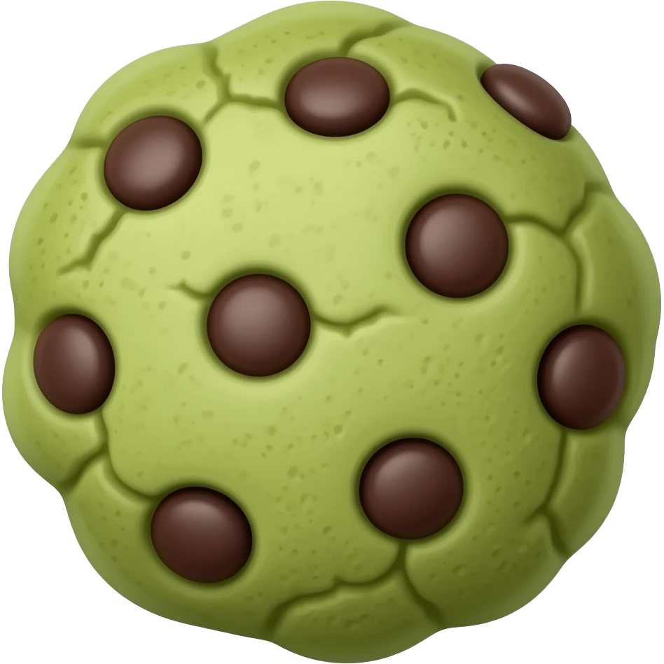 super realistic crunchy matcha chocolate chip cookie emoji