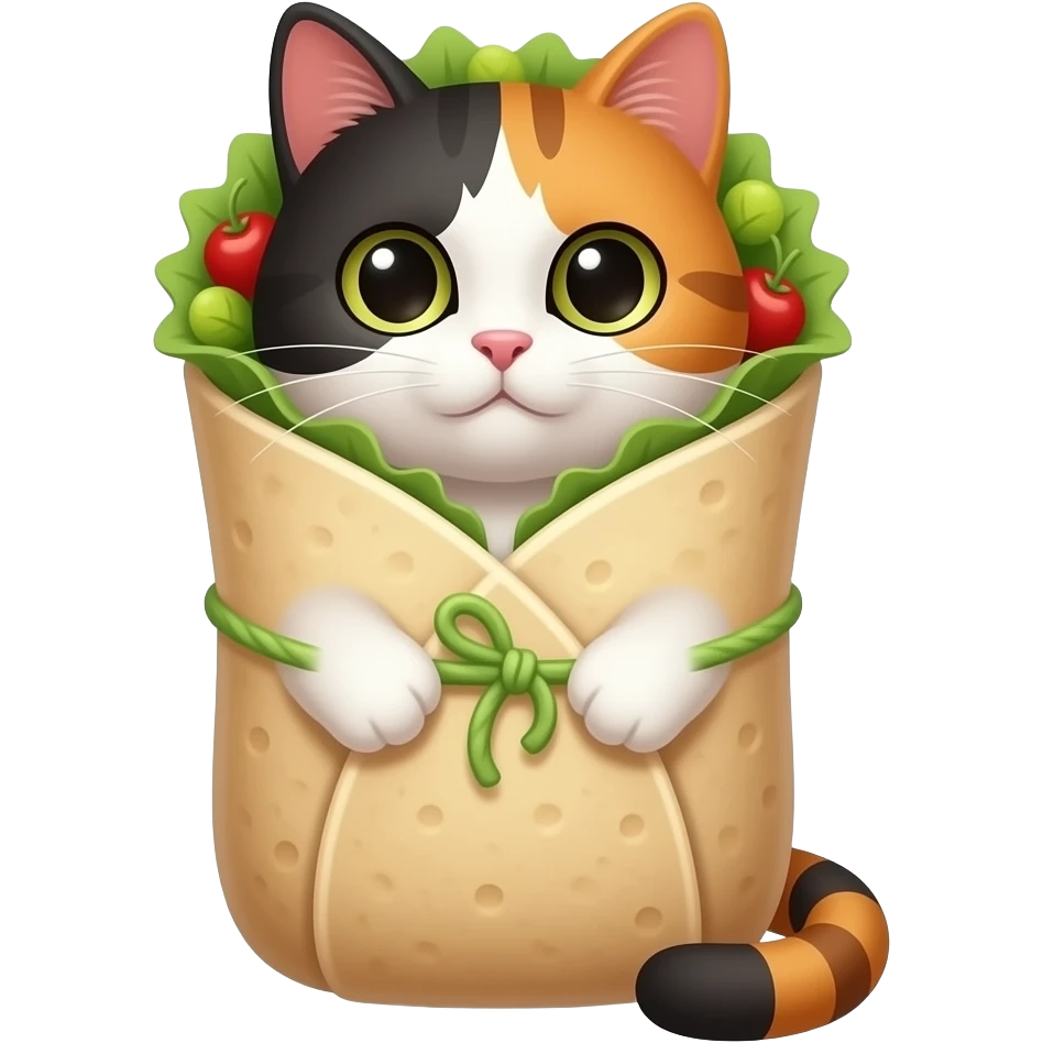 dilute calico cat burrito emoji
