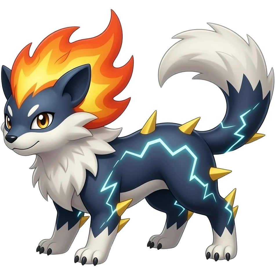 Pyroar-Furret-Shinx-Luxio-Luxray-Fakémon-hybrid emoji