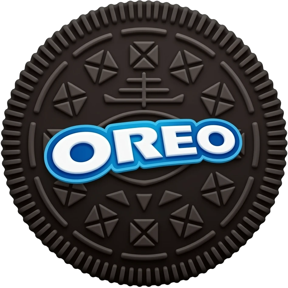 Oreo cookie with oreo text not an logo emoji