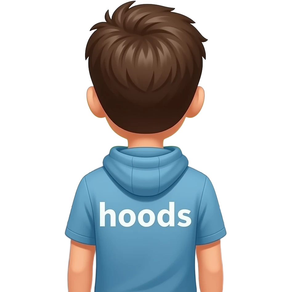 Jeune homme de dos avec écris « hoods » dans son dos. Il est devant pleins de chemin et ne sait pas lequel prendre. Il s’appelle Jules emoji