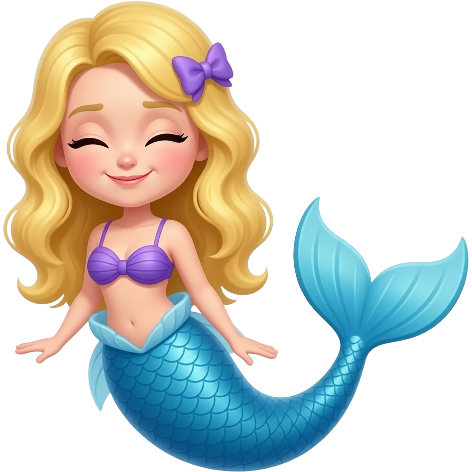 rolling eyes blonde mermaid with blue tail emoji