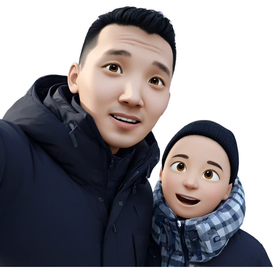 two boys outdoors in winter emoji