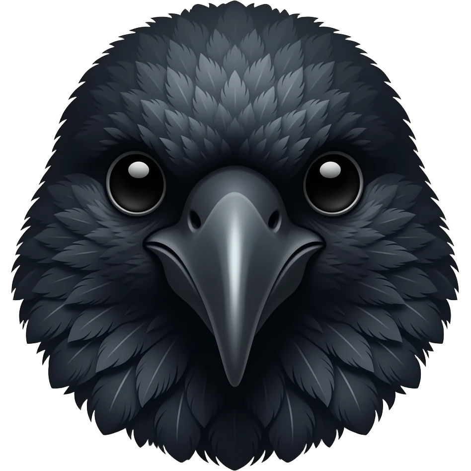 Голова чёрной птички emoji