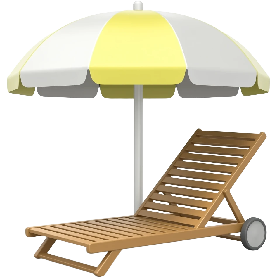 пляжный зонтик и шезлонг emoji