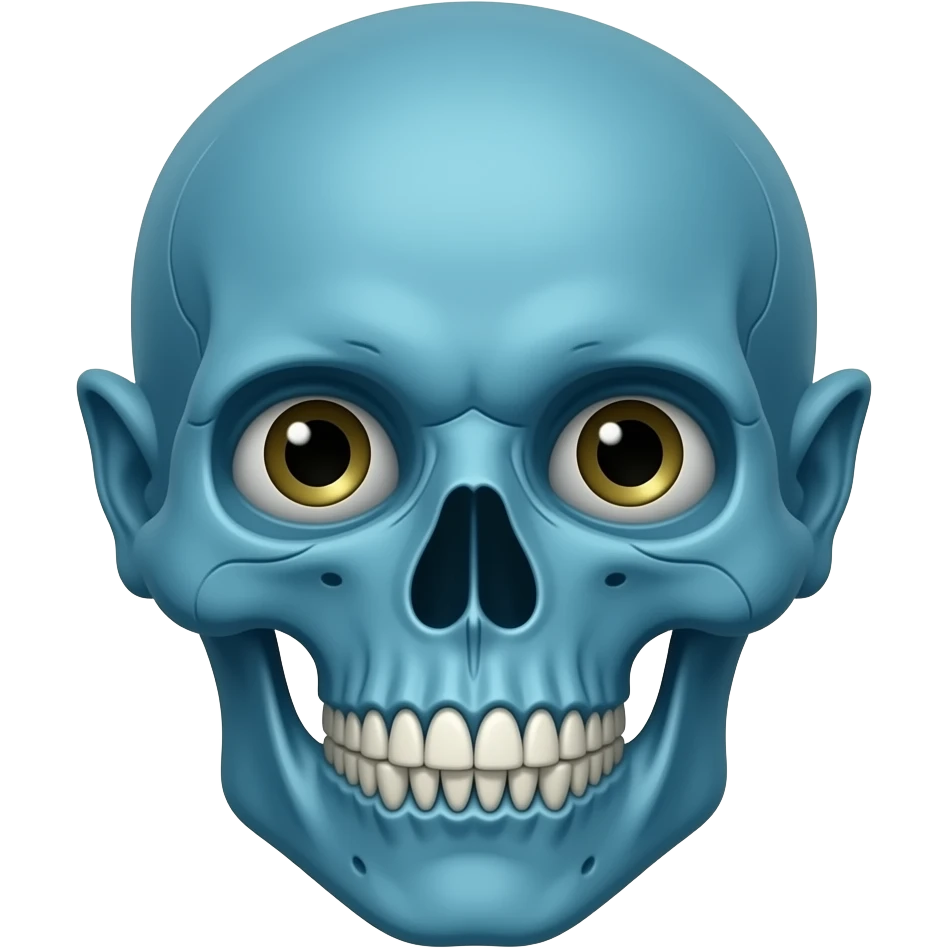 Skull troll face  bluu emoji