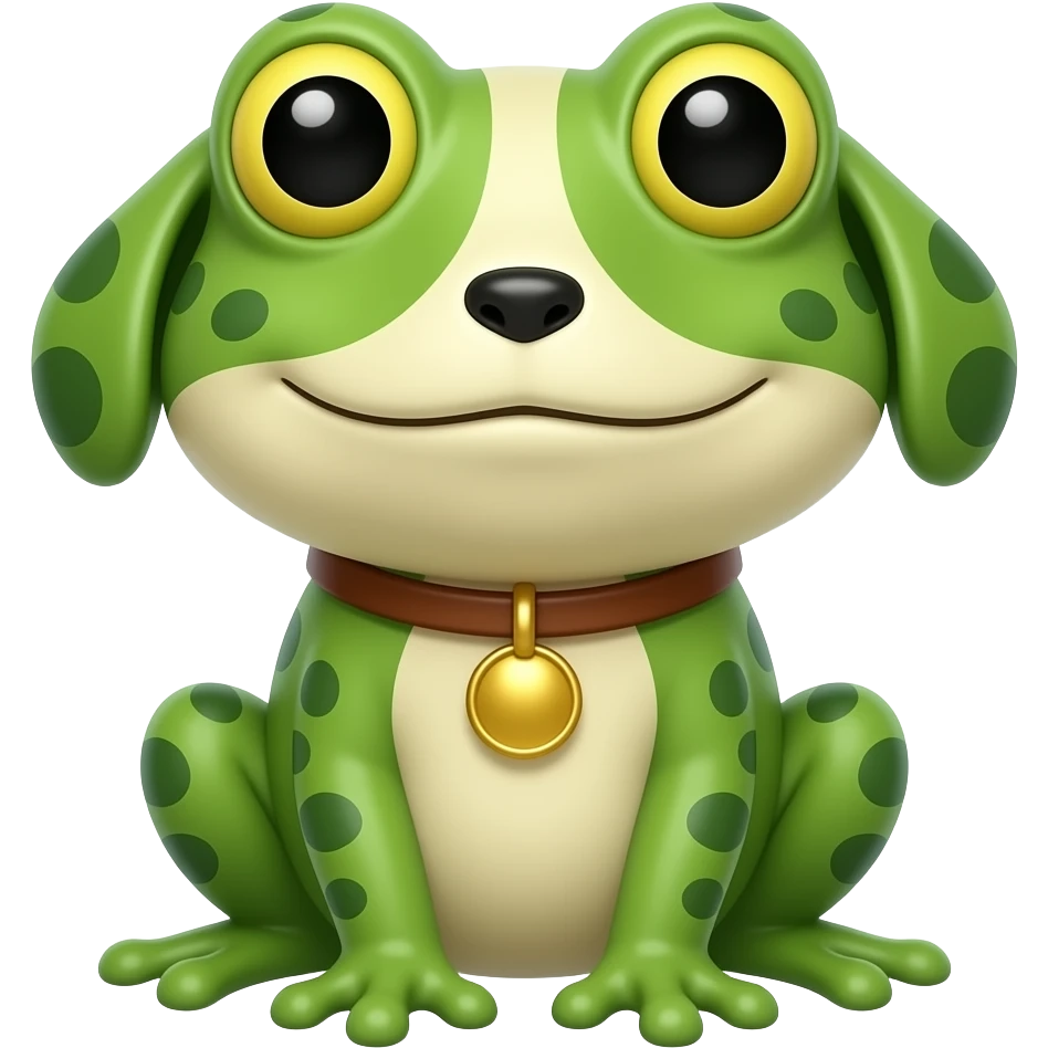 An icon that combines a frog and a dog. emoji