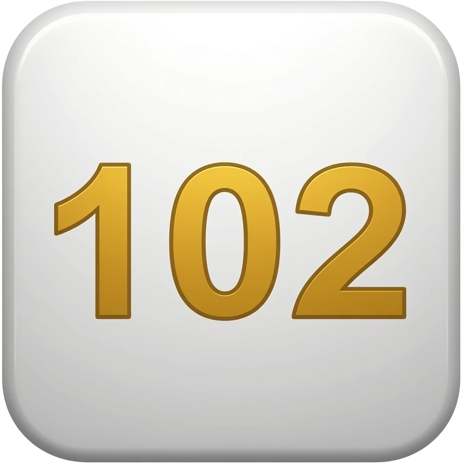 Number 102 emoji