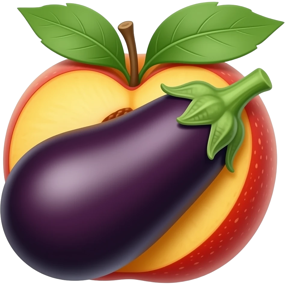 خوخ بداخله باذنجان 🍆🍑 emoji