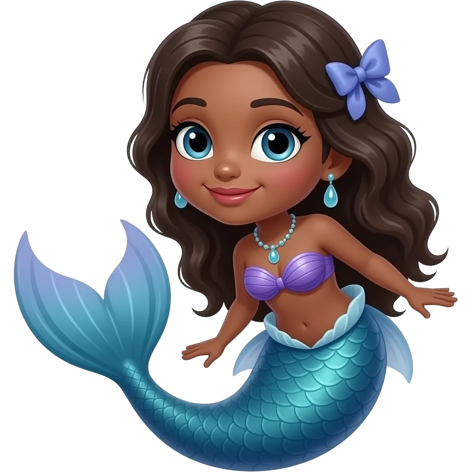 A curvy Ebony Mermaid emoji